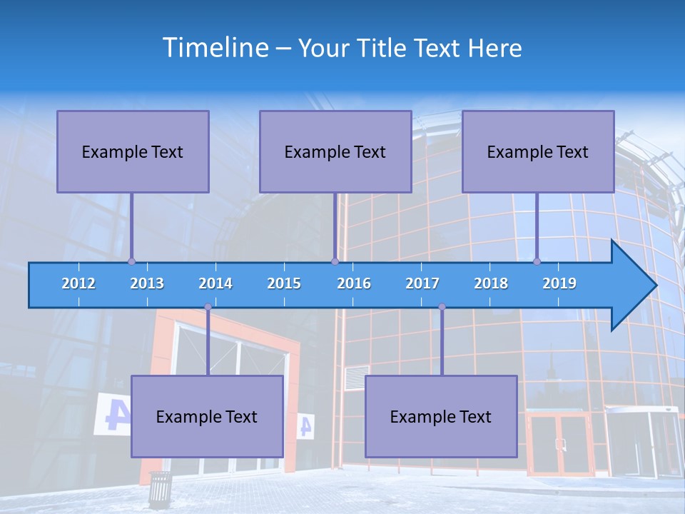 View To Enter To Modern Trade Center With Orange Door PowerPoint Template