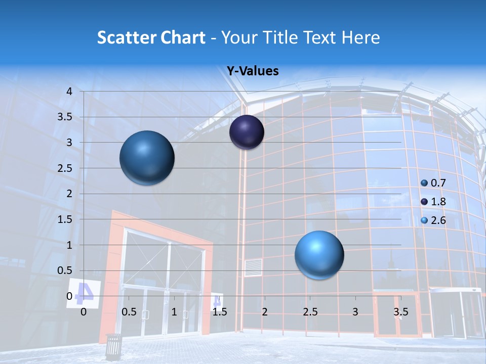 View To Enter To Modern Trade Center With Orange Door PowerPoint Template