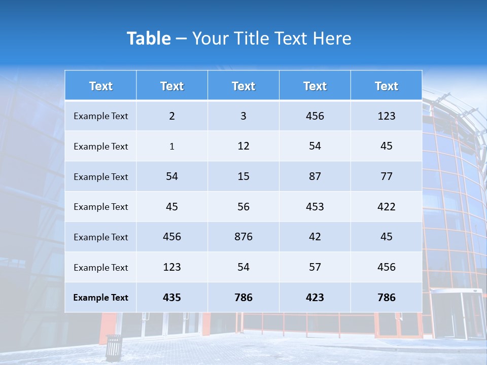 View To Enter To Modern Trade Center With Orange Door PowerPoint Template