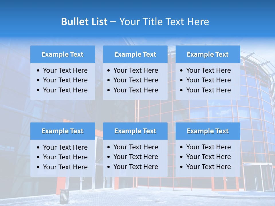 View To Enter To Modern Trade Center With Orange Door PowerPoint Template