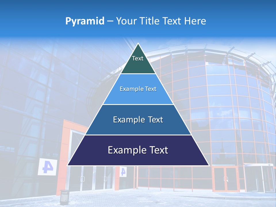View To Enter To Modern Trade Center With Orange Door PowerPoint Template