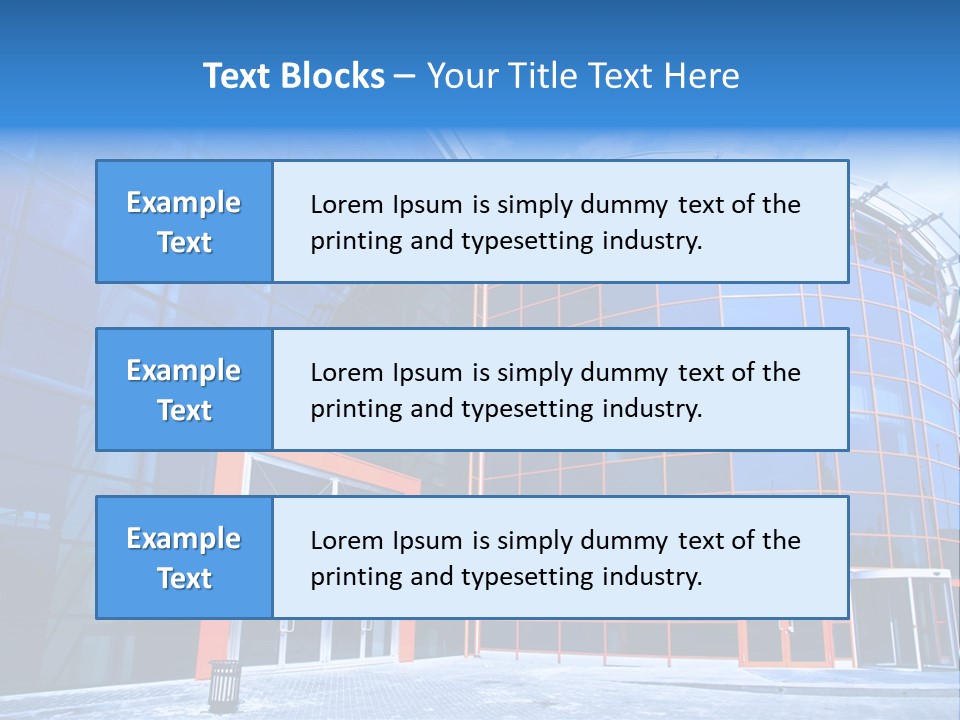 View To Enter To Modern Trade Center With Orange Door PowerPoint Template