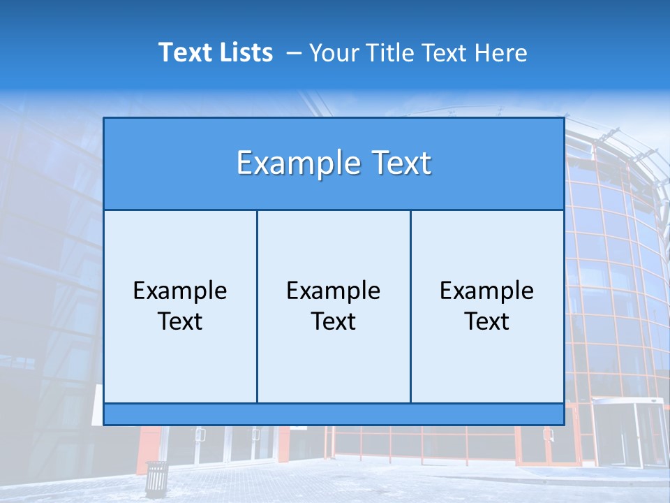 View To Enter To Modern Trade Center With Orange Door PowerPoint Template