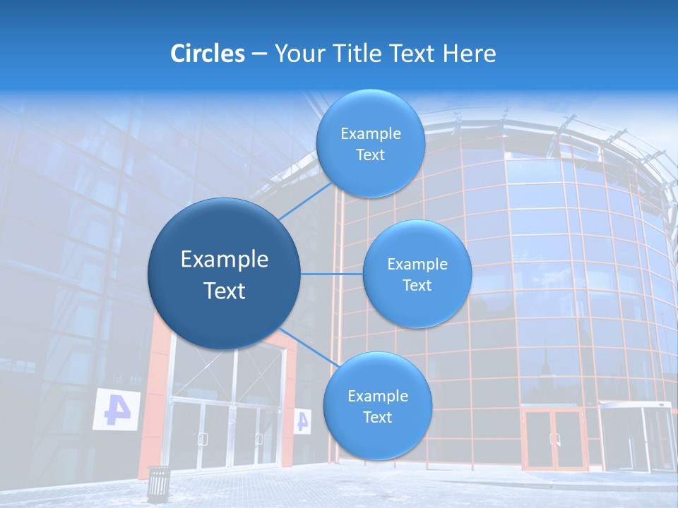 View To Enter To Modern Trade Center With Orange Door PowerPoint Template