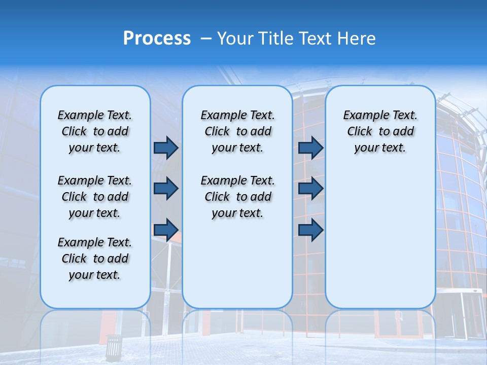 View To Enter To Modern Trade Center With Orange Door PowerPoint Template