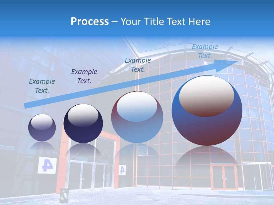 View To Enter To Modern Trade Center With Orange Door PowerPoint Template