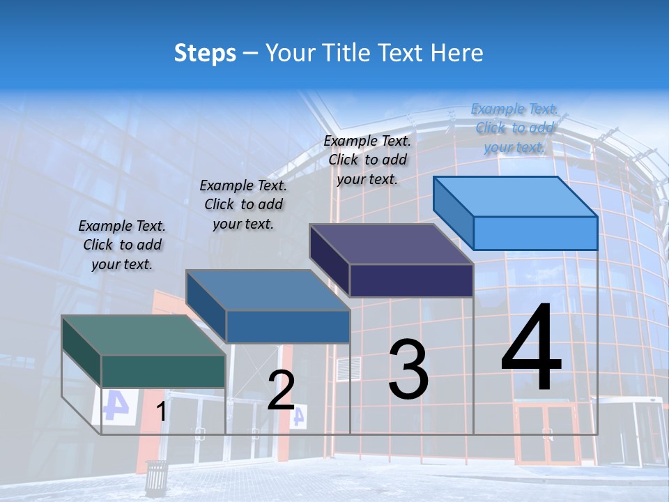 View To Enter To Modern Trade Center With Orange Door PowerPoint Template