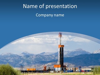 An Oil Drilling Rigs In The Oil Fields Of Wyoming PowerPoint Template