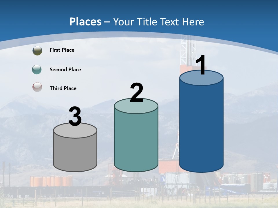 An Oil Drilling Rigs In The Oil Fields Of Wyoming PowerPoint Template