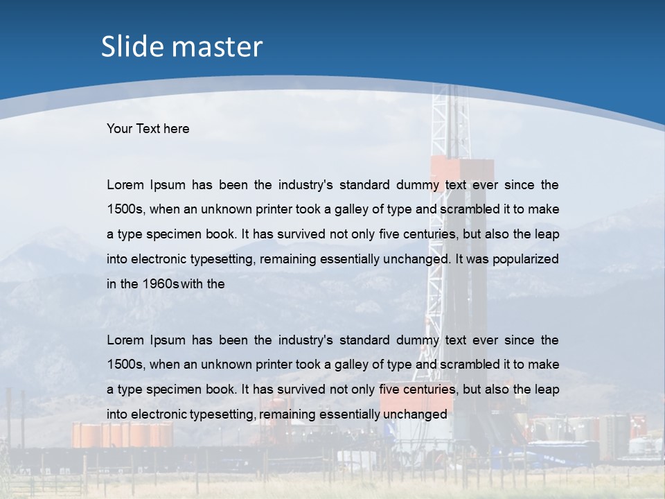 An Oil Drilling Rigs In The Oil Fields Of Wyoming PowerPoint Template