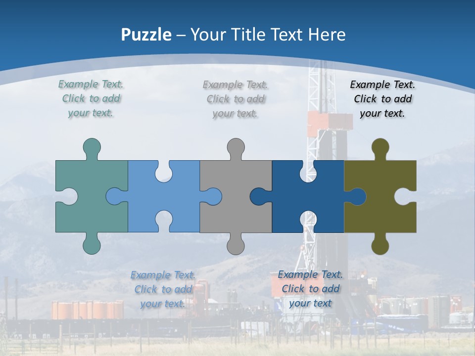 An Oil Drilling Rigs In The Oil Fields Of Wyoming PowerPoint Template