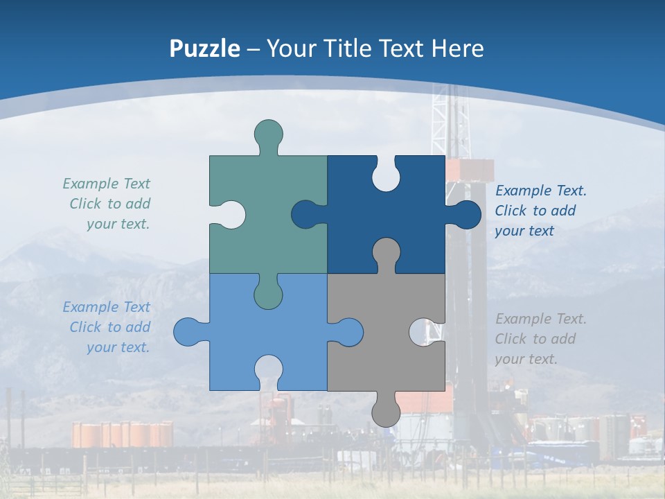 An Oil Drilling Rigs In The Oil Fields Of Wyoming PowerPoint Template
