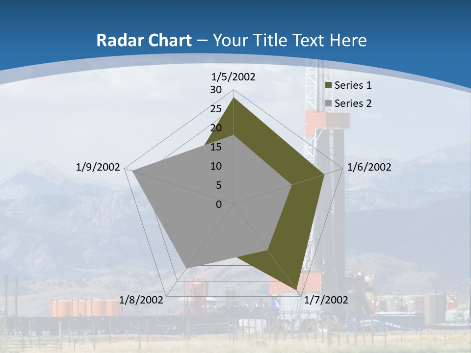 An Oil Drilling Rigs In The Oil Fields Of Wyoming PowerPoint Template