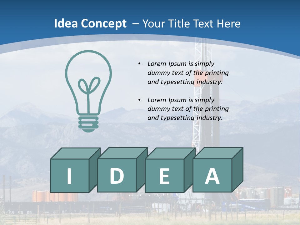 An Oil Drilling Rigs In The Oil Fields Of Wyoming PowerPoint Template