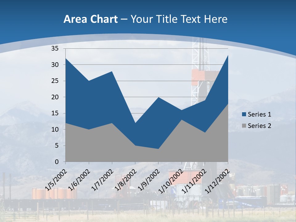 An Oil Drilling Rigs In The Oil Fields Of Wyoming PowerPoint Template