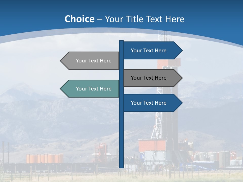An Oil Drilling Rigs In The Oil Fields Of Wyoming PowerPoint Template