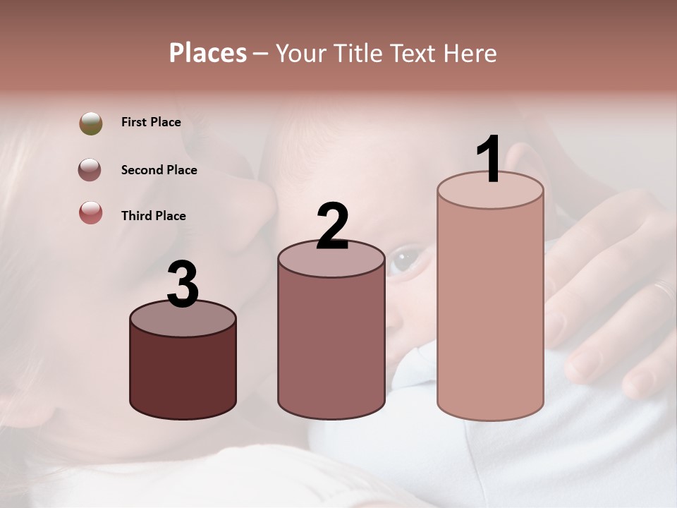 Beautiful Baby Of Three Months Old In His Mothers Hands. PowerPoint Template