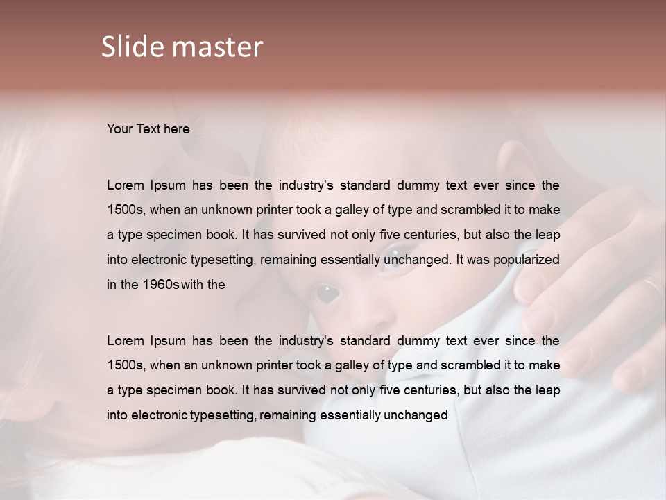 Beautiful Baby Of Three Months Old In His Mothers Hands. PowerPoint Template