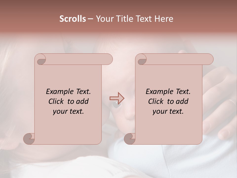 Beautiful Baby Of Three Months Old In His Mothers Hands. PowerPoint Template