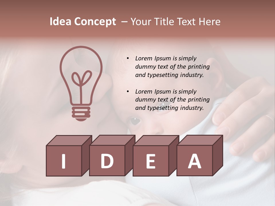 Beautiful Baby Of Three Months Old In His Mothers Hands. PowerPoint Template