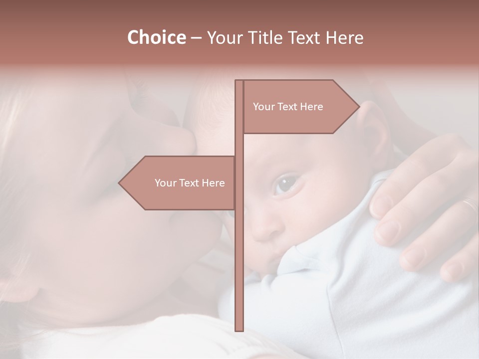 Beautiful Baby Of Three Months Old In His Mothers Hands. PowerPoint Template