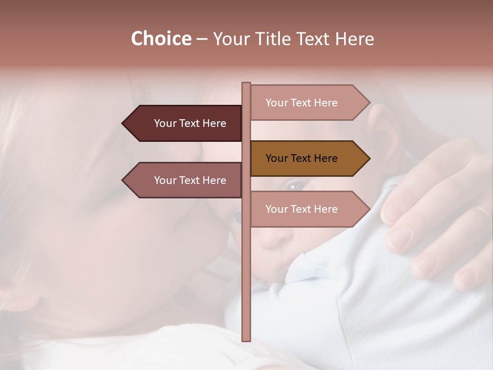 Beautiful Baby Of Three Months Old In His Mothers Hands. PowerPoint Template