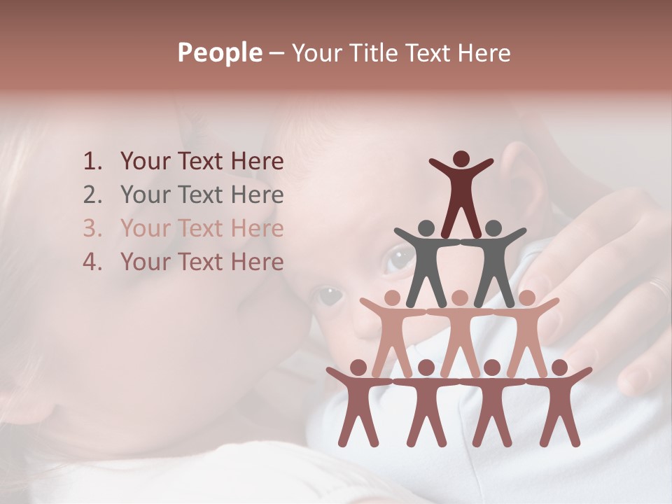 Beautiful Baby Of Three Months Old In His Mothers Hands. PowerPoint Template