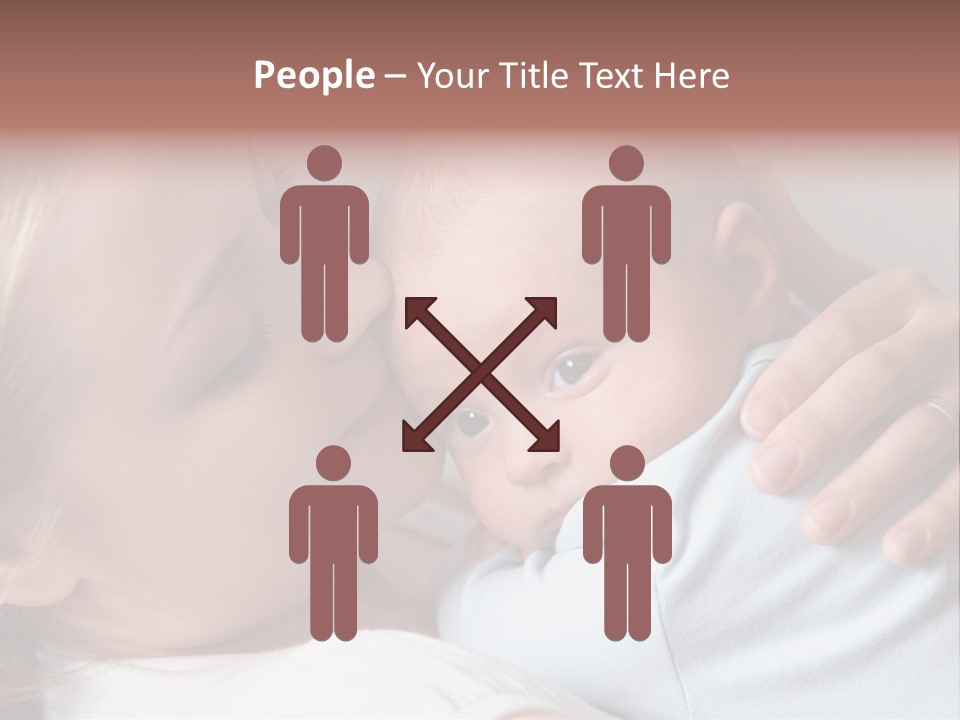 Beautiful Baby Of Three Months Old In His Mothers Hands. PowerPoint Template