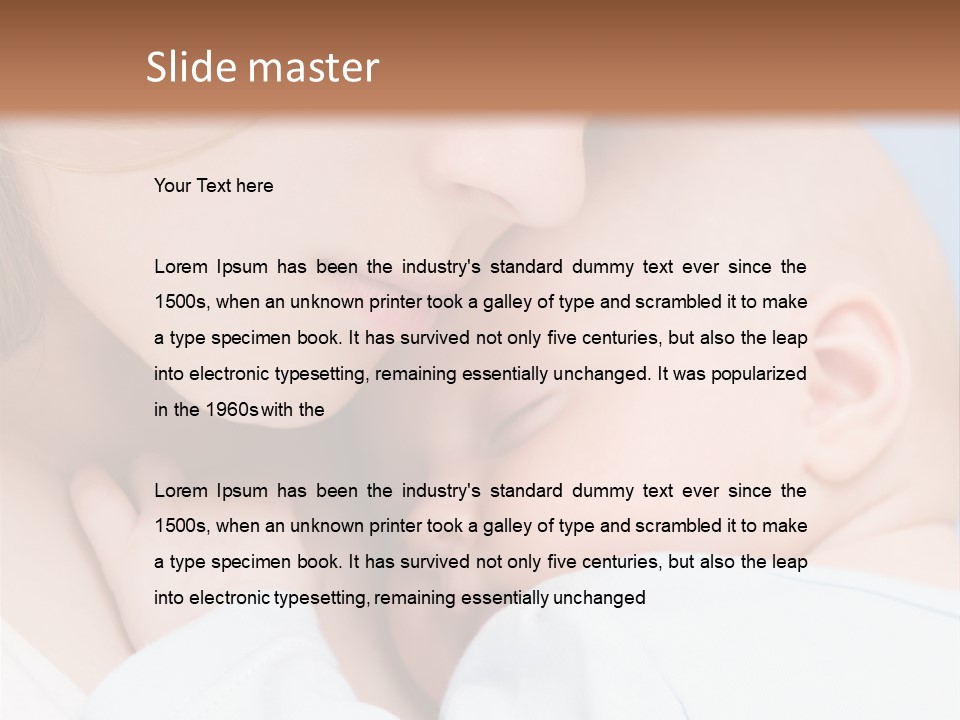 Beautiful Baby Of Three Months Old In His Mothers Hands. PowerPoint Template