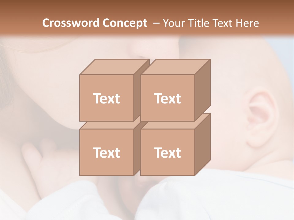 Beautiful Baby Of Three Months Old In His Mothers Hands. PowerPoint Template