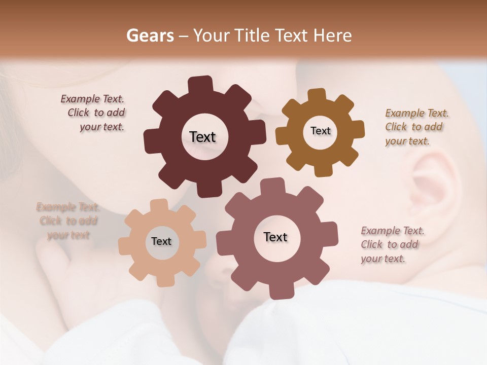 Beautiful Baby Of Three Months Old In His Mothers Hands. PowerPoint Template