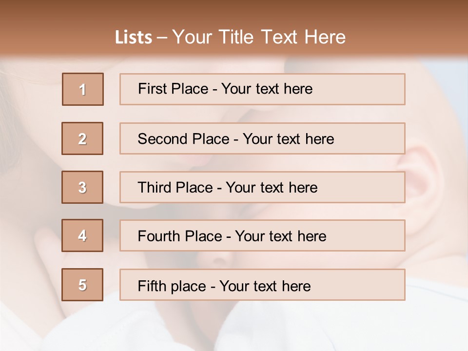 Beautiful Baby Of Three Months Old In His Mothers Hands. PowerPoint Template