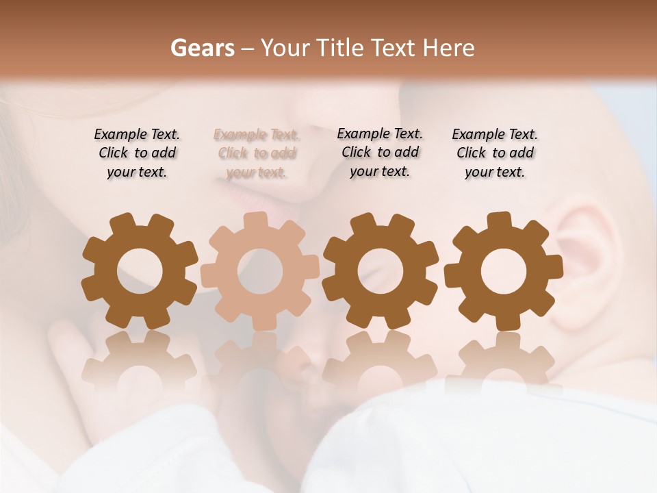 Beautiful Baby Of Three Months Old In His Mothers Hands. PowerPoint Template