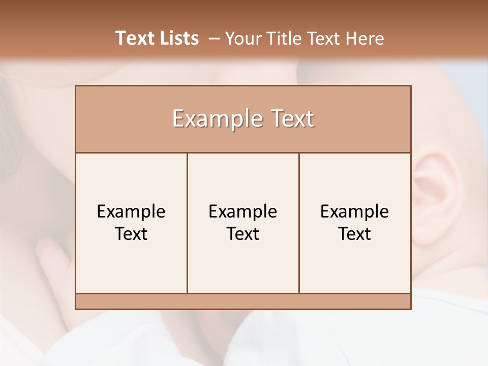 Beautiful Baby Of Three Months Old In His Mothers Hands. PowerPoint Template