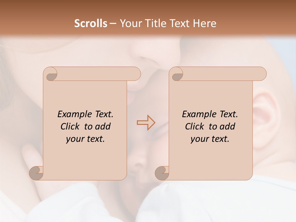 Beautiful Baby Of Three Months Old In His Mothers Hands. PowerPoint Template
