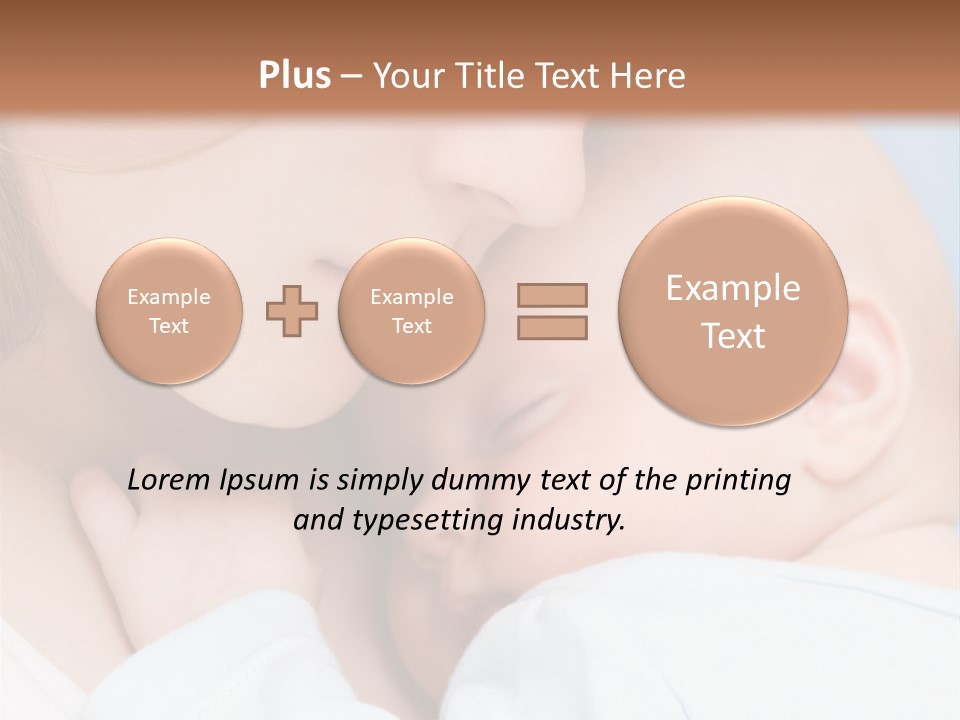 Beautiful Baby Of Three Months Old In His Mothers Hands. PowerPoint Template