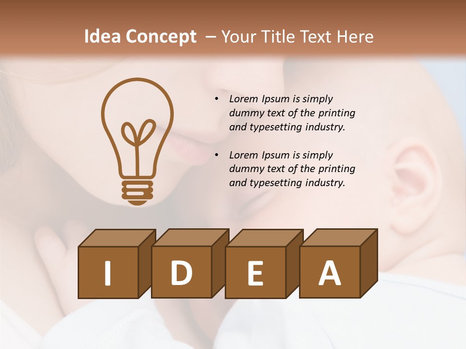 Beautiful Baby Of Three Months Old In His Mothers Hands. PowerPoint Template