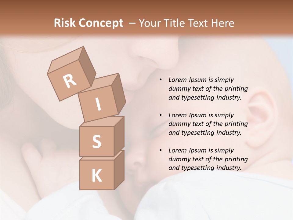 Beautiful Baby Of Three Months Old In His Mothers Hands. PowerPoint Template