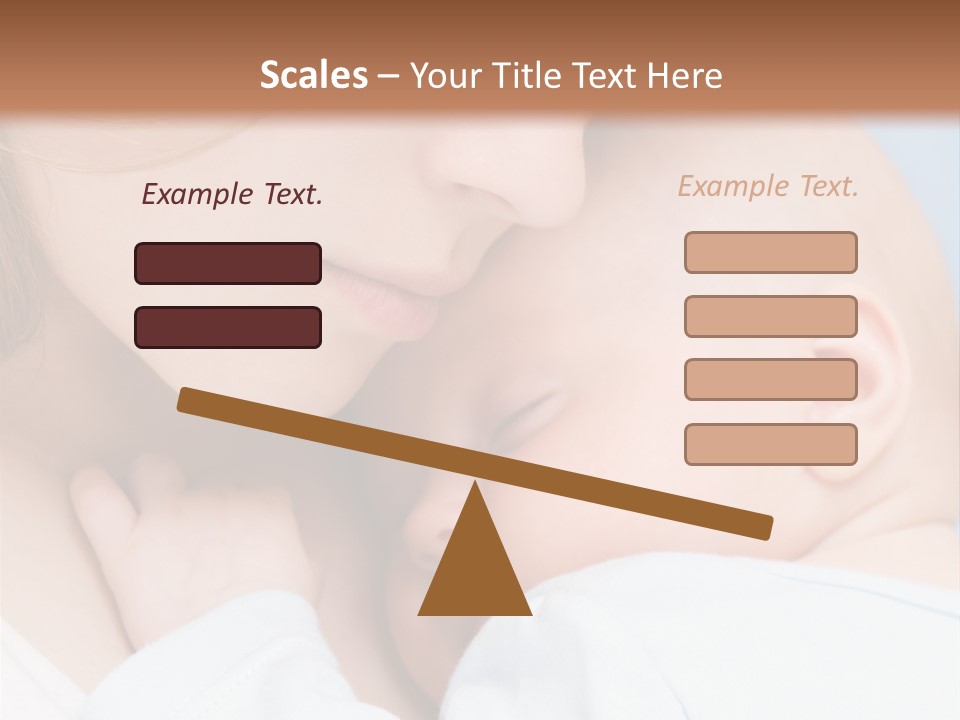Beautiful Baby Of Three Months Old In His Mothers Hands. PowerPoint Template