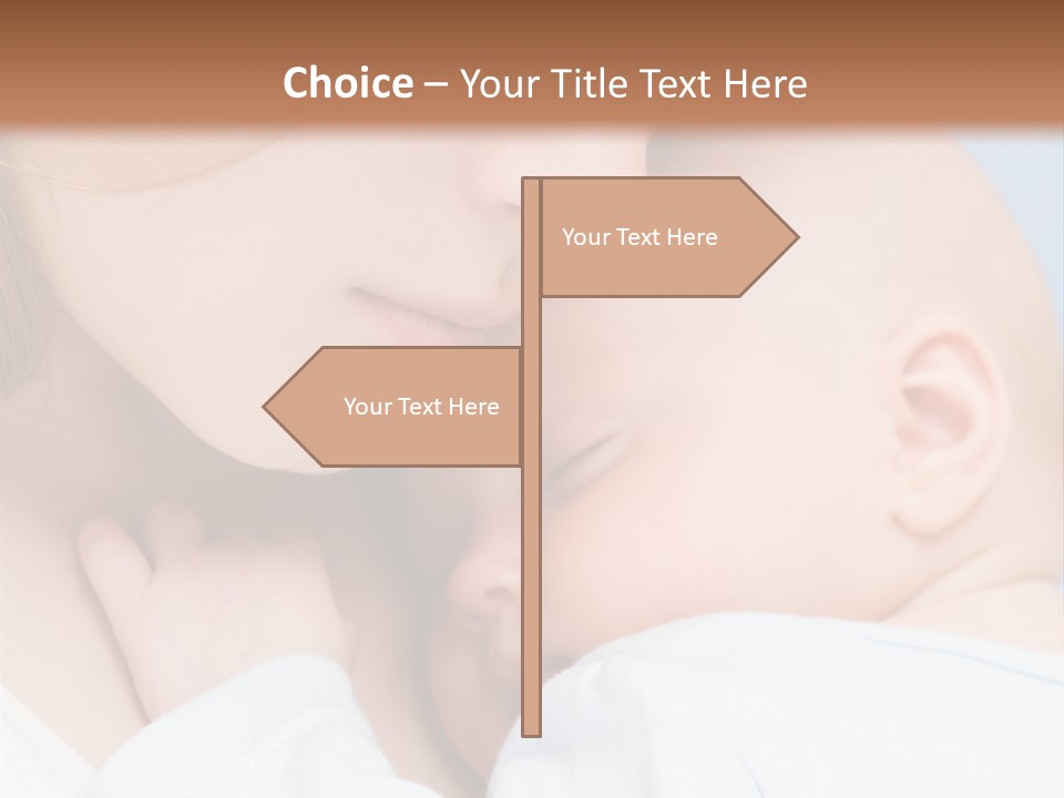 Beautiful Baby Of Three Months Old In His Mothers Hands. PowerPoint Template