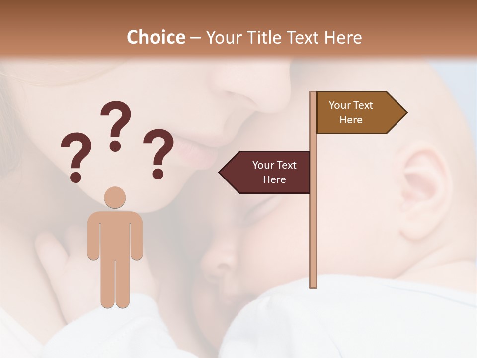 Beautiful Baby Of Three Months Old In His Mothers Hands. PowerPoint Template