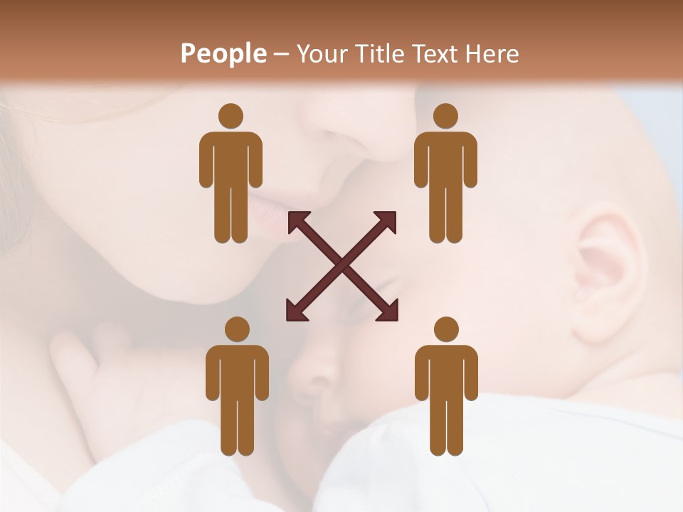 Beautiful Baby Of Three Months Old In His Mothers Hands. PowerPoint Template