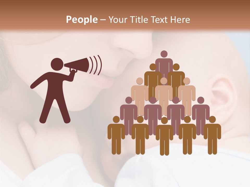 Beautiful Baby Of Three Months Old In His Mothers Hands. PowerPoint Template