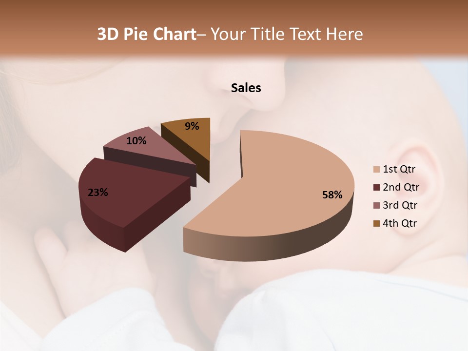Beautiful Baby Of Three Months Old In His Mothers Hands. PowerPoint Template