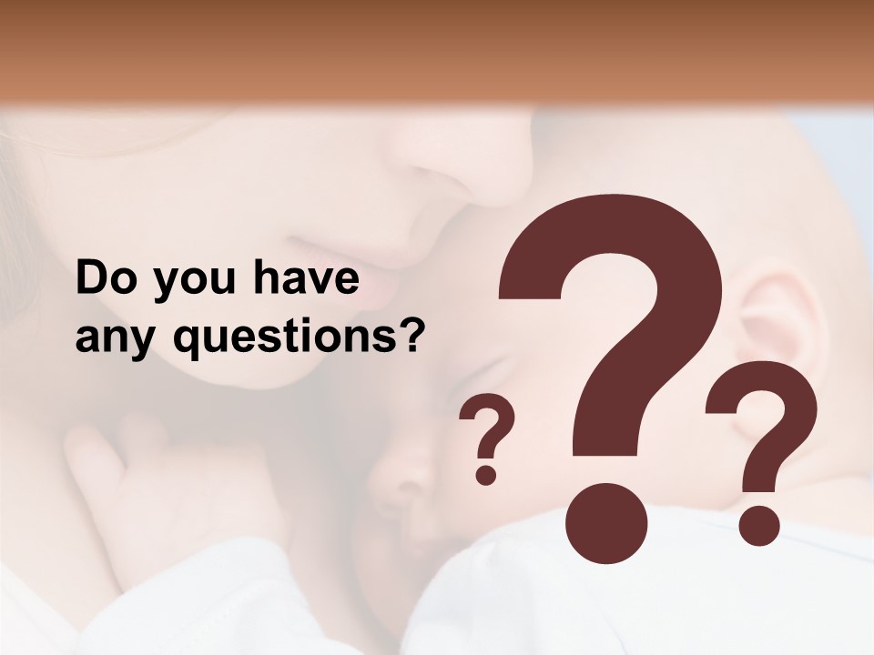 Beautiful Baby Of Three Months Old In His Mothers Hands. PowerPoint Template