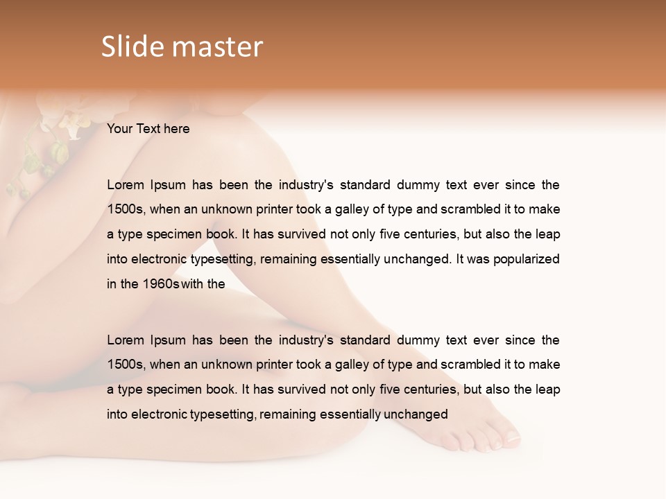 Female Legs With White Orchid PowerPoint Template