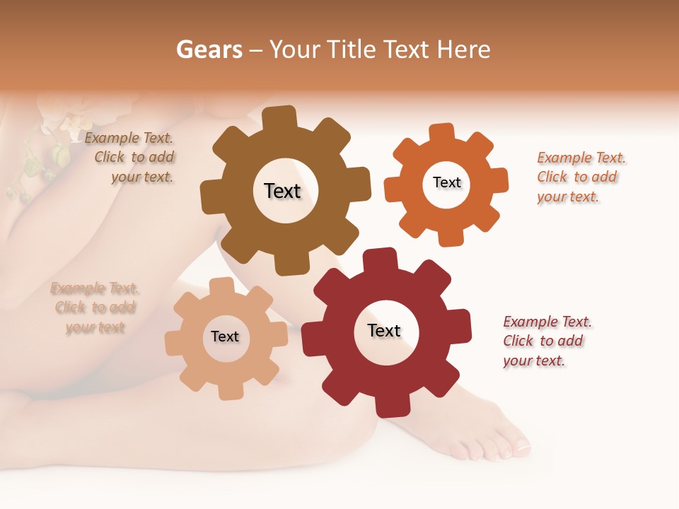 Female Legs With White Orchid PowerPoint Template