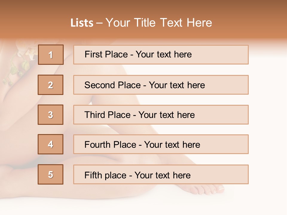 Female Legs With White Orchid PowerPoint Template