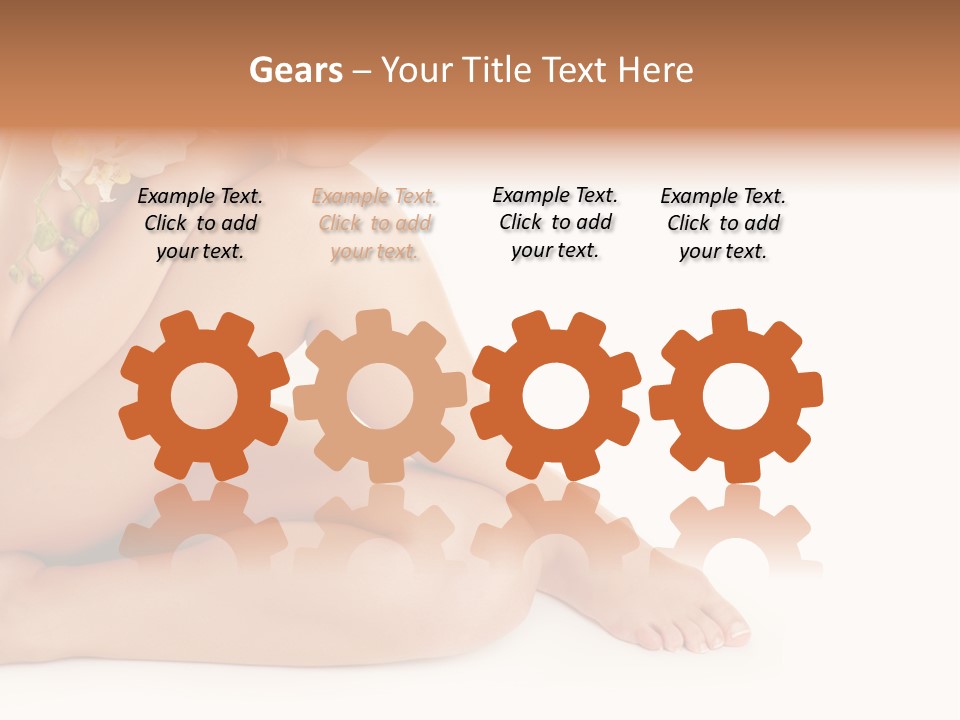 Female Legs With White Orchid PowerPoint Template