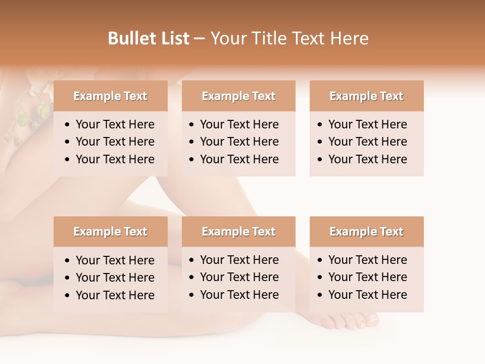 Female Legs With White Orchid PowerPoint Template